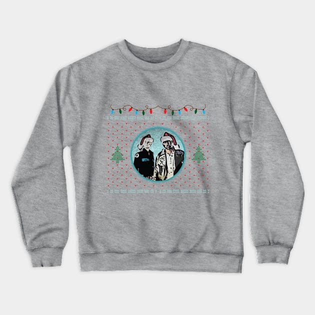 HaughtBadge Christmas Crewneck Sweatshirt by LiminalSpaceDesigns